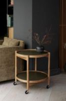 Billede af Brdr. Krüger Bølling Bakkebord m. 2 bakker Ø: 60 cm - Røget Eg Olieret/Grøn og Mørkegrøn