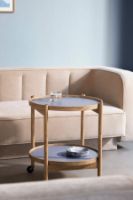 Billede af Brdr. Krüger Bølling Bakkebord m. 2 bakker Ø: 60 cm - Olieret Valnød/Water 