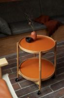 Billede af Brdr. Krüger Bølling Bakkebord m. 2 bakker Ø: 60 cm - Olieret Valnød/Cognac og Sort