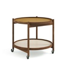 Billede af Brdr. Krüger Bølling Bakkebord m. 2 bakker Ø: 60 cm - Olieret Valnød/Gul og Creme