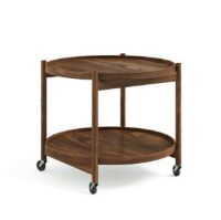 Billede af Brdr. Krüger Bølling Bakkebord m. 2 bakker Ø: 60 cm - Olieret Valnød/Finér