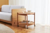 Billede af Brdr. Krüger Bølling Bakkebord m. 2 bakker Ø: 60 cm - Olieret Valnød/Finér