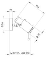 Billede af DCW Editions Biny Spot LED Væg- og loftlampe m. Afbryder og Arm Ø: 6,5 cm - Sort/Sort