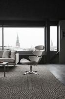 Billede af Fredericia Furniture 5000 Corona Lænestol m. Drejestel SH: 42 cm - Hallingdal 110/Børstet Krom