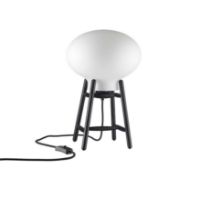 Billede af FDB Møbler U4 Hiti Bordlampe m. Sort Ledning H: 22,8 cm - Sortmalet Eg/Opal Glas