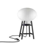 Billede af FDB Møbler U4 Hiti Bordlampe m. Sort Ledning H: 22,8 cm - Sortmalet Eg/Opal Glas