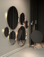 Billede af FROST UNU Spejl 4131 Ø: 100 cm - Børstet Guld