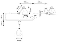 Billede af DCW Editions Lampe Gras N303 Væglampe Rund L: 92cm - Sort/Rå Kobber/Hvid