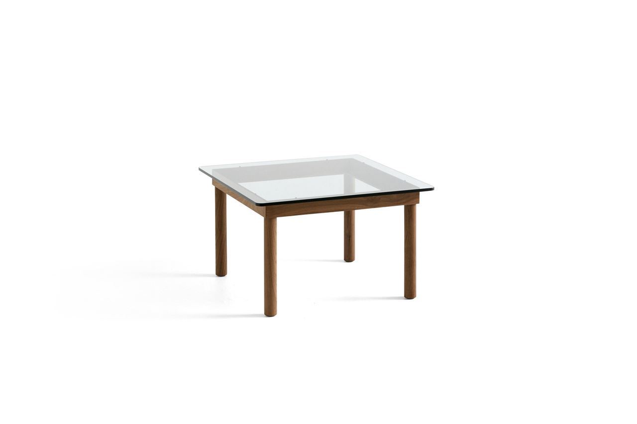 Billede af HAY Kofi Table 60x60 cm - Solid Walnut / Clear Glass