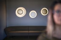 Billede af Foscarini Bahia Væg-/Loft Lampe Mini LED Dæmpbar Ø: 53 cm - Guld/Hvid