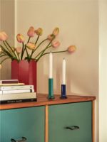 Billede af HAY Arcs Candleholder L H: 13 cm - Green OUTLET