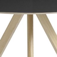 Billede af HAY CPH 20 Round Table Ø: 120 cm - Lacquered Solid Oak/Black Linoleum