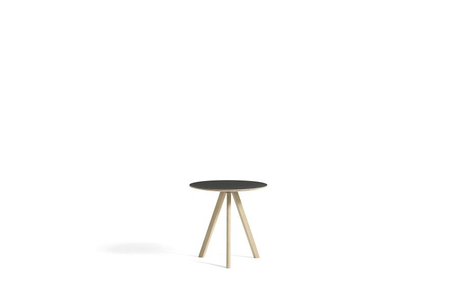 Billede af HAY CPH 20 Round Table Ø: 50 cm - Lacquered Solid Oak/Black Linoleum