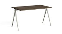 Billede af HAY Pyramide Table 01 140x75 cm - Beige Powder Coated Steel/Smoked Oak