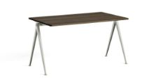 Billede af HAY Pyramide Table 01 140x75 cm - Beige Powder Coated Steel/Smoked Oak