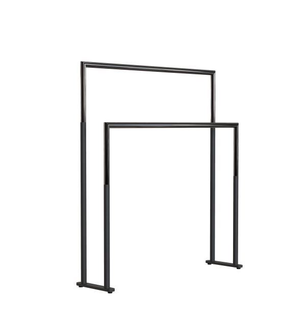 Billede af FROST NOVA2 Håndklædestander 1976 Dobbelt H: 75cm - Mat Sort/Poleret Sort