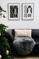 Billede af Natures Collection New Zealand Sheepskin Cushion 30x60 cm - Anthracite OUTLET