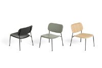 Billede af HAY Soft Edge 100 Lounge Chair SH: 40 cm - Dusty Green/Black Powder Coated Steel
