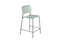 Billede af HAY Soft Edge 90 Bar Stool Low SH: 65 cm - Dusty Green/Black Powder Coated Steel