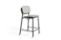 Billede af HAY Soft Edge 90 Bar Stool Low SH: 65 cm - Dusty Green/Black Powder Coated Steel