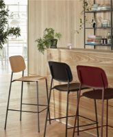 Billede af HAY Soft Edge 90 Bar Stool High SH: 75 cm - Black Lacquered/Black Powder Coated Steel