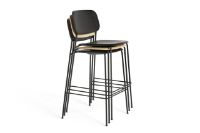 Billede af HAY Soft Edge 90 Bar Stool High SH: 75 cm - Black Lacquered/Black Powder Coated Steel