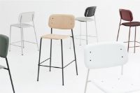 Billede af HAY Soft Edge 90 Bar Stool High SH: 75 cm - Black Lacquered/Black Powder Coated Steel