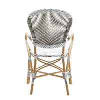 Billede af Sika-Design Isabell Exterior Caféstol m. Armlæn SH: 45 cm - Hvid / Cappuchino Prikket 