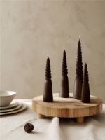 Billede af Ferm Living Twisted Candles Set of 4 H: 25 cm - Brown OUTLET