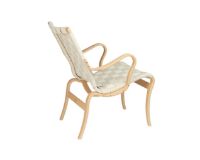 Billede af Bruno Mathsson Mi 425 Mina Lænestol m. arm SH: 34 cm - Lakeret Bøg / Natur Linnegjord 