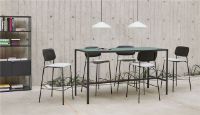 Billede af HAY New Order High Table 200x75 cm - Charcoal Powder Coated / Dark Grey Linoleum