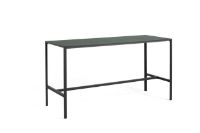 Billede af HAY New Order High Table 200x75 cm - Charcoal Powder Coated / Green Linoleum