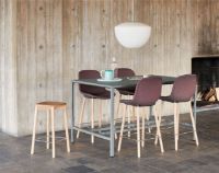 Billede af HAY New Order High Table 200x75 cm - Charcoal Powder Coated / Green Linoleum