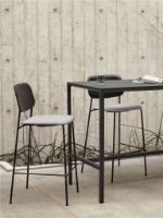 Billede af HAY New Order High Table 200x75 cm - Charcoal Powder Coated / Green Linoleum