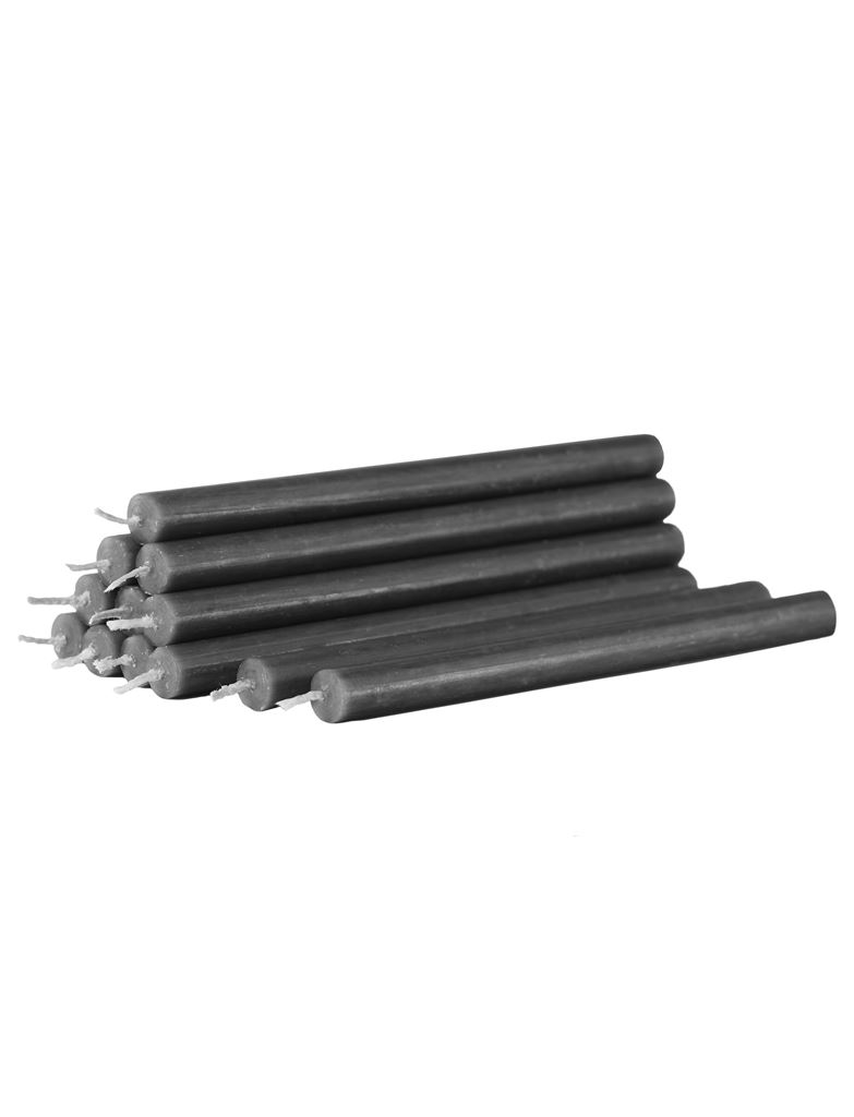 Billede af STOFF Nagel Candles 12 pcs H: 18 cm - Anthracite