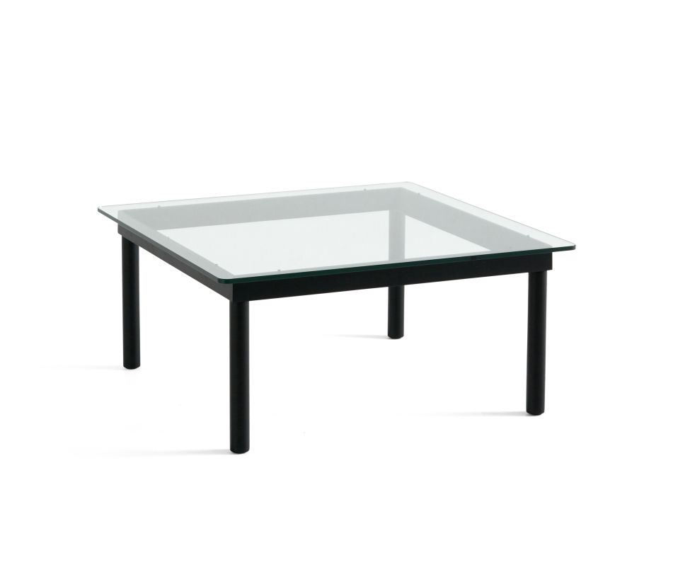 Billede af HAY Kofi Table 80x80 cm - Black Solid Oak / Clear Glass