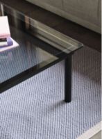 Billede af HAY Kofi Table 80x80 cm - Black Solid Oak / Clear Glass