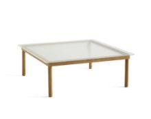 Billede af HAY Kofi Table 100x100 cm - Solid Oak / Clear Reeded Glass