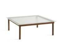 Billede af HAY Kofi Table 100x100 cm - Solid Walnut / Clear Reeded Glass
