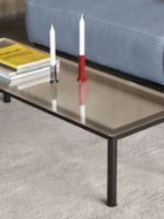 Billede af HAY Kofi Table 140x50 cm - Black Solid Oak / Clear Reeded Glass