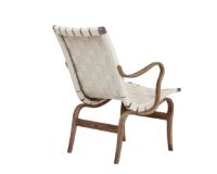 Billede af Bruno Mathsson Mi 472 Eva Lænestol m. arm SH: 34 cm - Røget Eg / Linnegjord Natur