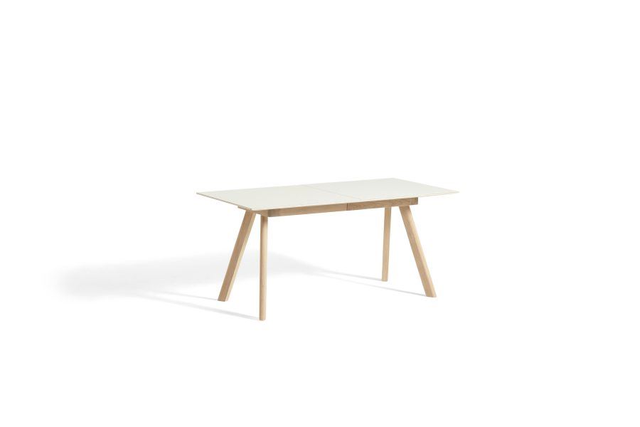 Billede af HAY CPH 30 Extendable Table 160/310x80x74 cm - Lacquered Solid Oak/Off White Linoleum