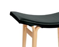 Billede af Bruno Mathsson Mi 435 Anna Skammel SH: 48 cm - Lakeret Bøg / Elmosoft Læder Black 99999