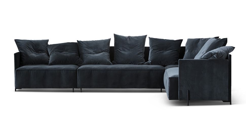 Billede af Bent Hansen Pado 1 4 pers. Hjørnesofa L: 322 cm - Cassia Graphite / Sort Stel