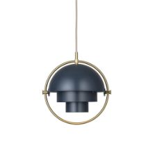 Billede af GUBI Multi-Lite Pendel Small Ø:25,5 cm Brass base - Midnight Blue skærm