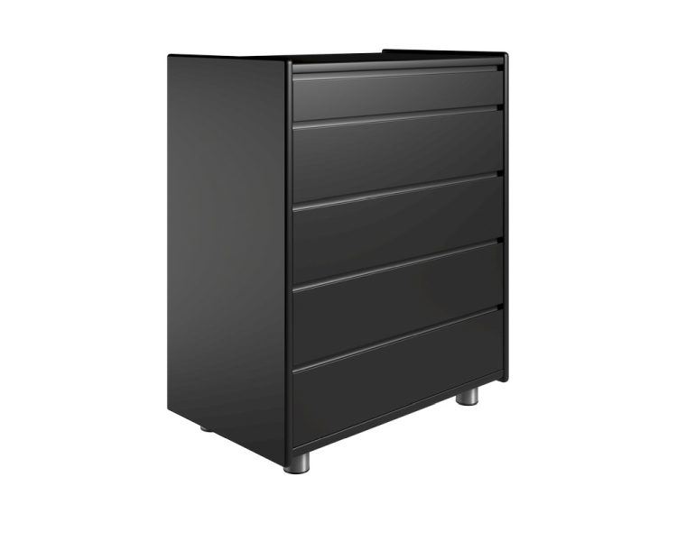 Billede af Kaagaard 558047 Kommode med Metalben 80x47x85 cm - Sortmalet