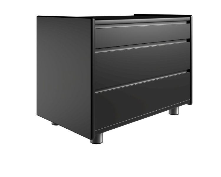 Billede af Kaagaard 338047 Kommode med Metalben 80x51x47cm - Sortmalet