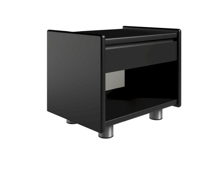 Billede af Kaagaard 215037 Sengebord med Metalben 34x50x37 cm - Sortmalet