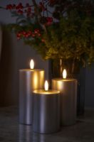 Billede af  Sirius Sille Exclusive 3 stk Batteridrevet Stearinlys H: 10/12,5/15 cm - Sølv OUTLET