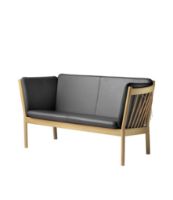 Billede af FDB Møbler J148 2 pers. Sofa Erik Ole Jørgensen L:150 cm - Eg Natur/Sort Læder